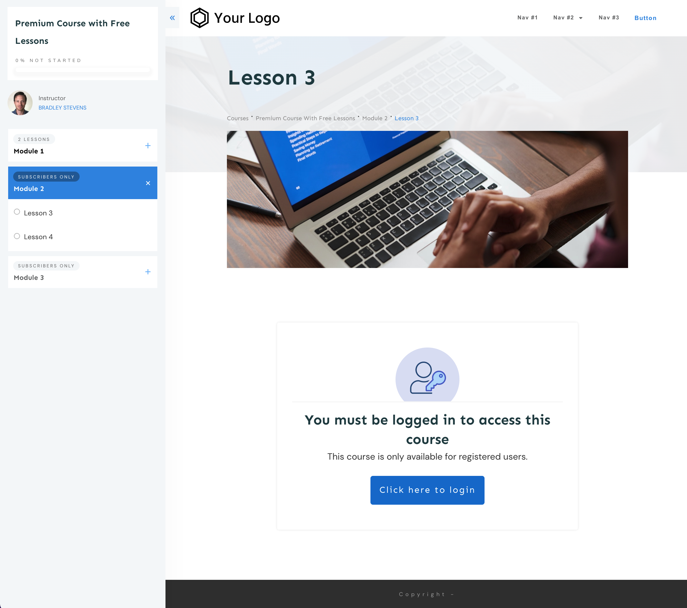 Locked Lesson View