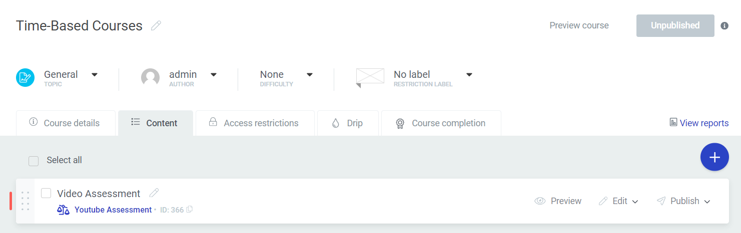 Assessment in Course Backend