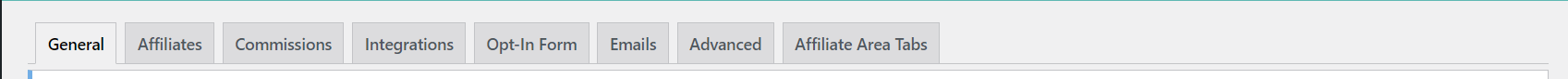 Aff dashboard settings