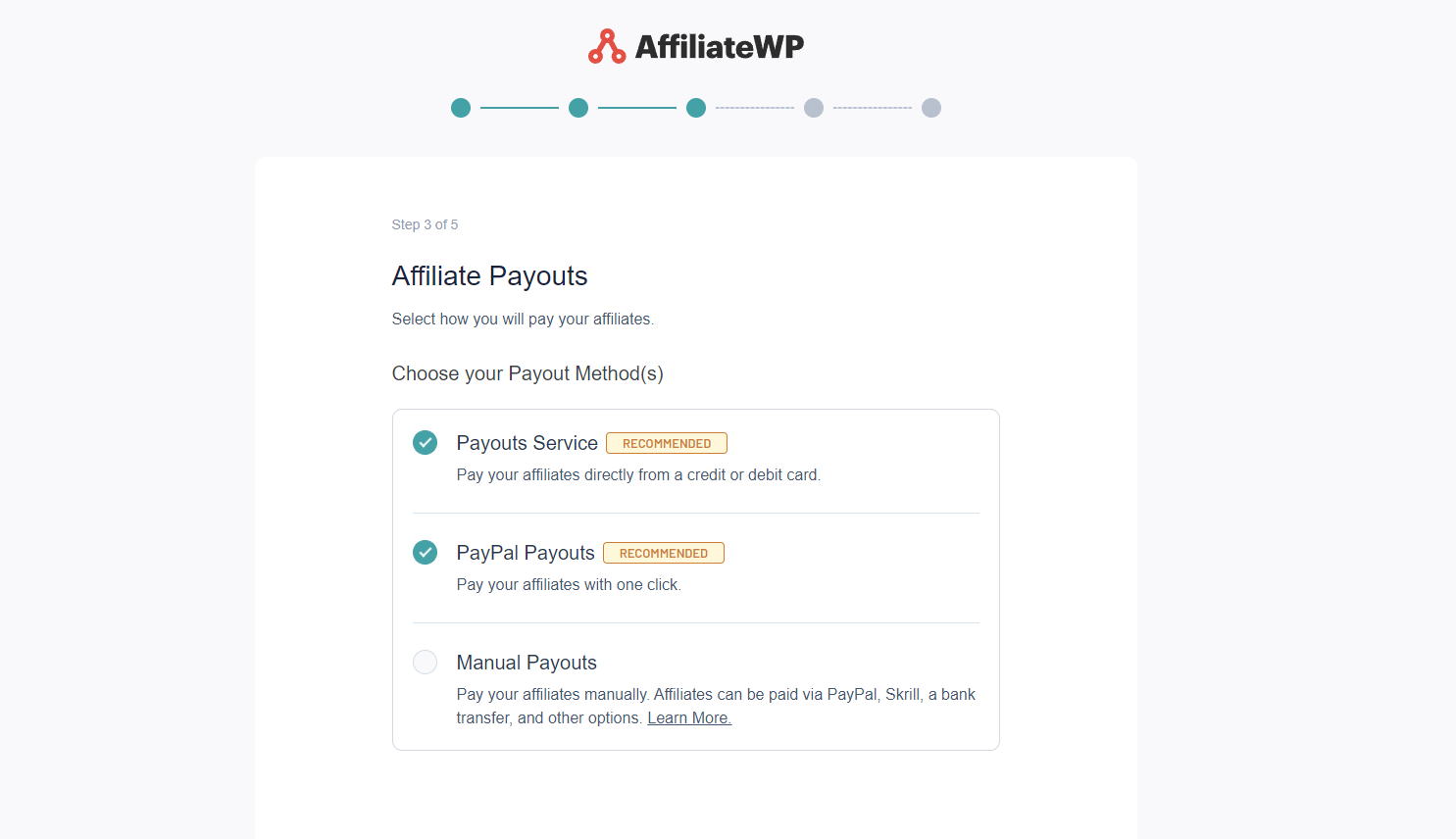 configure payouts