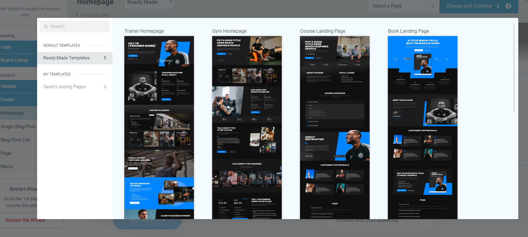 Choose a Homepage